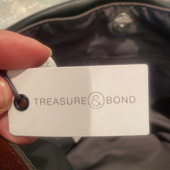 TREASURE & BOND rust leather & suede cross body purse with adjustable strap. - Picture 8 of 8